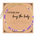 Morse code beaded bracelet adjustable gold purple friendship jewelry gift for women - Purple Beads
