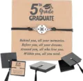 Graduation compass woven bracelet with greeting card and unique gift box for students. - Stainless Steel Bracelet & Graduation Cap Box - 4