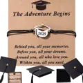 Graduation cap woven bracelet with Kraft card, ideal gift for students and classmates. - 2025 + Graduation Cap Box-8