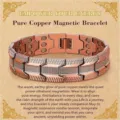 Pure copper magnetic bracelet with healing stones, stylish vintage health jewelry for men and women. - Pure Copper Magnetic Health Bracelet