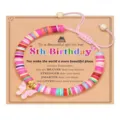 Colorful clay bead bracelet with butterfly charm, perfect birthday gift for girls. - Polymer Clay Butterfly Style