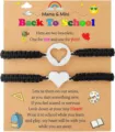 Back to school mother daughter matching braided bracelets stainless steel heart jewelry gift set - Heart Woven 2-Piece Set - 27