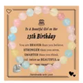 Beautiful birthday beaded bracelet with heart pendant and lovely message card for girls. - Morgan 13th Birthday