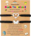 Mother daughter matching braided bracelets set with cute butterfly charms and school card gift. - Butterfly Woven 2-Piece Set - 30