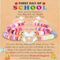Back to school mother daughter matching clay bead bracelet set with heart butterfly charms - School - 26