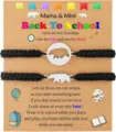 Mother Daughter Matching Bracelets Back to School Black Braided String Bear Gift - Bear Woven 2-Piece Set - School - 31