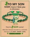 Boys dinosaur braided bracelet cute cartoon dinosaur charm gift for son greeting card - To My Son - 32