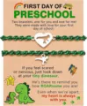 Preschool dinosaur matching bracelet set for kids and mom, cute stainless steel braided jewelry gifts. - PRESCHOOL-1