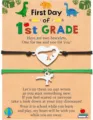 Back to school dinosaur bracelet set, stainless steel matching parent-child jewelry gift. - 1st-19