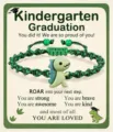 Cute dinosaur braided bracelet for kids graduation gift with card, adjustable size. - 39