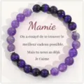 Mother's Day beaded bracelet gift for mom daughter handmade purple gemstone jewelry item - Mamie