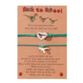 Back to school dinosaur matching bracelets set, stainless steel couple friendship jewelry. - 42