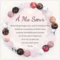 Handmade natural stone beaded bracelet with heartfelt sister greeting card gift for women. - Sister