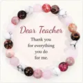 Natural stone beaded bracelet, colorful gemstone round beads jewelry gift for women. - Teacher