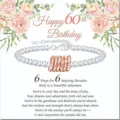 Detailed view of the 60th birthday silver bead bracelet with rose gold rings on card. - Silver Beads & Rose Gold Ring - 60th - 8