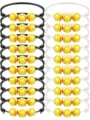 Detailed view of softball charm sports bracelets featuring yellow beads on braided cords. - 20-Piece Black & White Braided Baseball Set