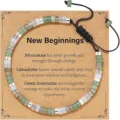 Natural gemstone beaded adjustable bracelet with kraft card for women fashion daily gift. - New Beginnings