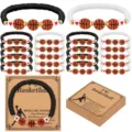 Set of 24 stackable basketball beaded bracelets with clay beads and sports charms for fans. - 20-Piece Black & White Polymer Clay Basketball Card Set