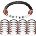 24pcs sports beaded bracelets stackable clay bead football bracelets for women men fans - 24-Piece Rugby Polymer Clay Set