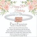 70th Birthday Bracelet Silver Bead Chain with Seven Rose Gold Rings Gift for Women - Silver Beads and Rose Gold Rings - 70th - 9
