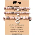 Mother daughter bear beaded bracelet set with cute animal charms and matching card gift. - Bear 3-Piece Set - 10
