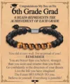 Pulsera de cuentas de ojo de tigre y mate negras con detalle de acero, regalo graduación. - Estilo 15