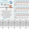 Baby bump wish bracelet with little feet charm and message card. Adjustable cord design. - 20