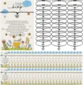 Baby shower bee wish bracelet set with greeting card and adjustable black cord charm. - 14