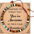 Adjustable Beaded Bracelet Natural Stone Friendship Bracelets Gift with Card for Women - You're Awesome
