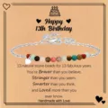 Detalles de la pulsera de cuentas de piedra natural colorida de 13 cumpleaños. - Estilo Feliz 13 Cumpleaños