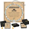 Graduation compass bead bracelet with blessing card and graduation cap gift box set - Bracelet + Graduation Card (No Box)