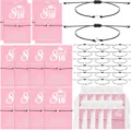 Sweet 16 wish bracelet set with star and heart charms, adjustable black string gifts. - Sweet 16 Heart & Star with Organza Bag - 1-Piece Set