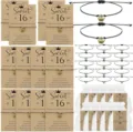 Sweet 16 birthday wish woven bracelet set with crown charm and kraft display cards for party gifts. - Sweet 16 Crown with Organza Bag - 1-Piece Set