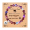 Pulsera de cuentas de jaspe imperial natural de 8mm con dije de brújula regalo de graduación mujer. - Colgante de Brújula de Acero Inoxidable / Piedra del Emperador