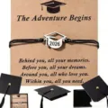 Graduation braided bracelet with 2026 cap charm on inspirational quote card gift for students - 2026 & Graduation Cap Box - 12
