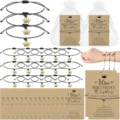 16th Birthday Crown Charm Black Braided Wish Bracelet Set with Gift Card and Packaging Bag - 16th - Crown with Organza Bag - 1-Piece Set