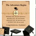 Graduation Compass Braided Bracelet with Greeting Card Gift for Students and Teachers - Gold Bracelet & Begins with Graduation Cap Box - 13