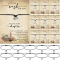 Wish bracelet with book charm and vintage card, handmade black braided cord jewelry gift. - Book + Wish Card