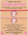 Cute axolotl matching bracelets for kindergarten start, pink braided cord set for kids friends. - Axolotl - 2-Piece Pack