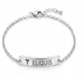 Stainless steel medical alert bracelet for women with adjustable chain and custom engraved ID tag. - 43
