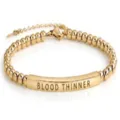 Stainless steel gold beaded custom engraved bar bracelet adjustable women gift jewelry piece - Gold-28