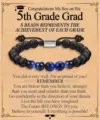 Pulsera de cuentas mate negras de ojo de tigre de graduación con tubo de acero inoxidable. - Estilo 10