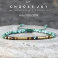 Morse code beaded bracelet for women, adjustable natural stone string wrap bracelet gift. - Choose Joy
