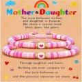 Mother daughter beaded bracelet set colorful clay heishi beads cute heart jewelry gift - Heart Polymer Clay 4