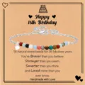 Vista detallada de pulsera de cuentas de piedra natural, piedras coloridas, regalo de cumpleaños. - Estilo Feliz 16 Cumpleaños