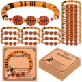 24pcs basketball sports stackable heishi clay bead bracelets set with display cards for fans - 20-Piece Orange & Black Polymer Clay Card Set