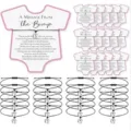 Adjustable baby christening bracelet with little feet charm and message card gift set. - 2