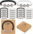 24 pcs sports soccer beaded bracelets stackable clay heishi bead bracelets for youth - 20 Pieces Black and White Polymer Clay Soccer