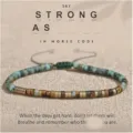 Morse code inspirational beaded bracelet with adjustable cord for women gift item fashion. - Strong As