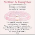 Mother and daughter matching pink crystal beaded bracelet set with sweet heart charms. - Mother-Daughter